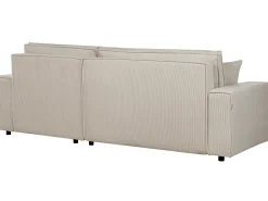 Online Beliani Divano letto angolare 3 posti ABACKA Velluto a coste Beige Beige Nero