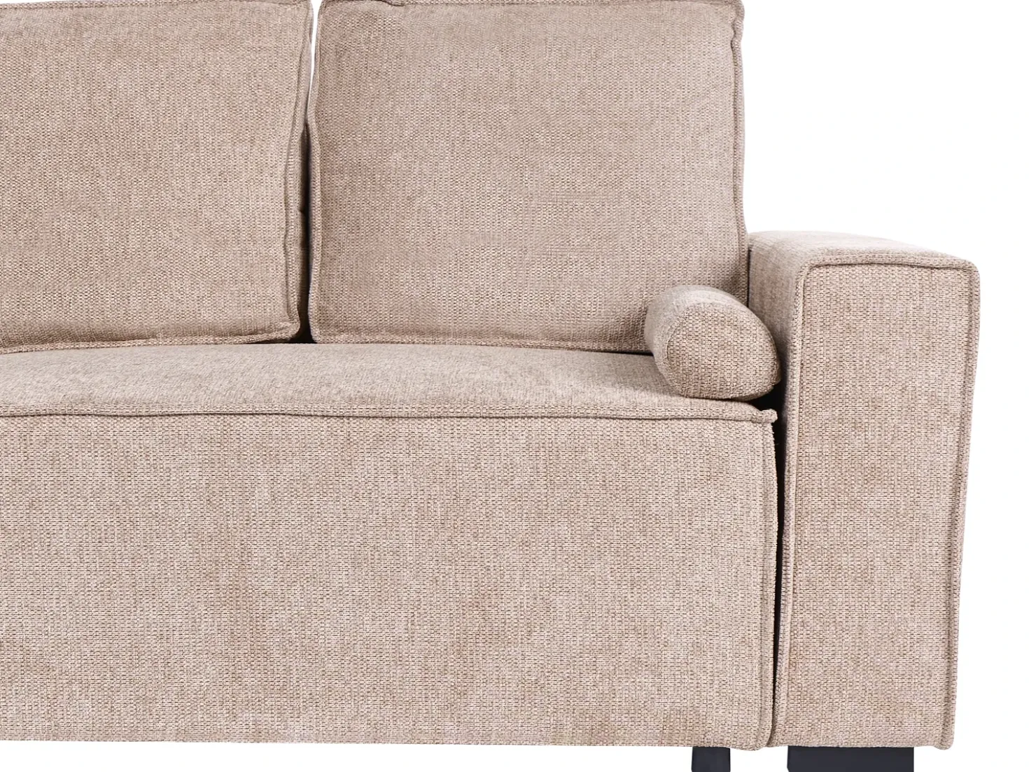 Divano letto angolare 3 posti EDANE Tessuto Beige con contenitore Lato destro
