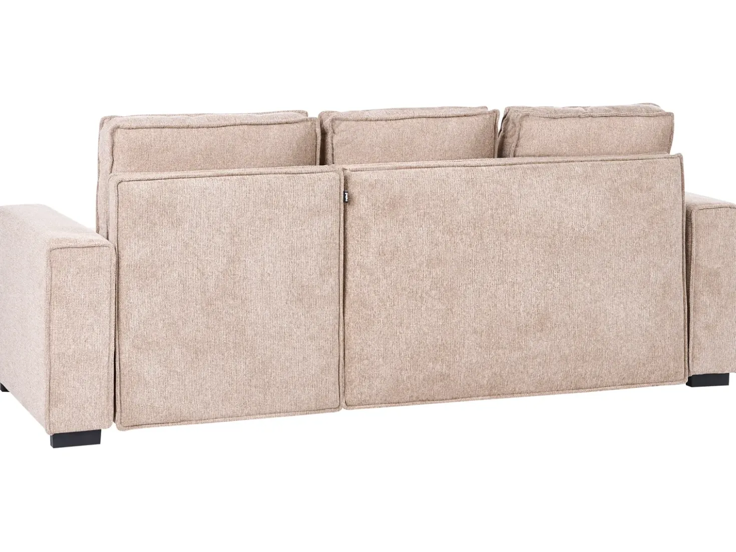 Divano letto angolare 3 posti EDANE Tessuto Beige con contenitore Lato Sinistro