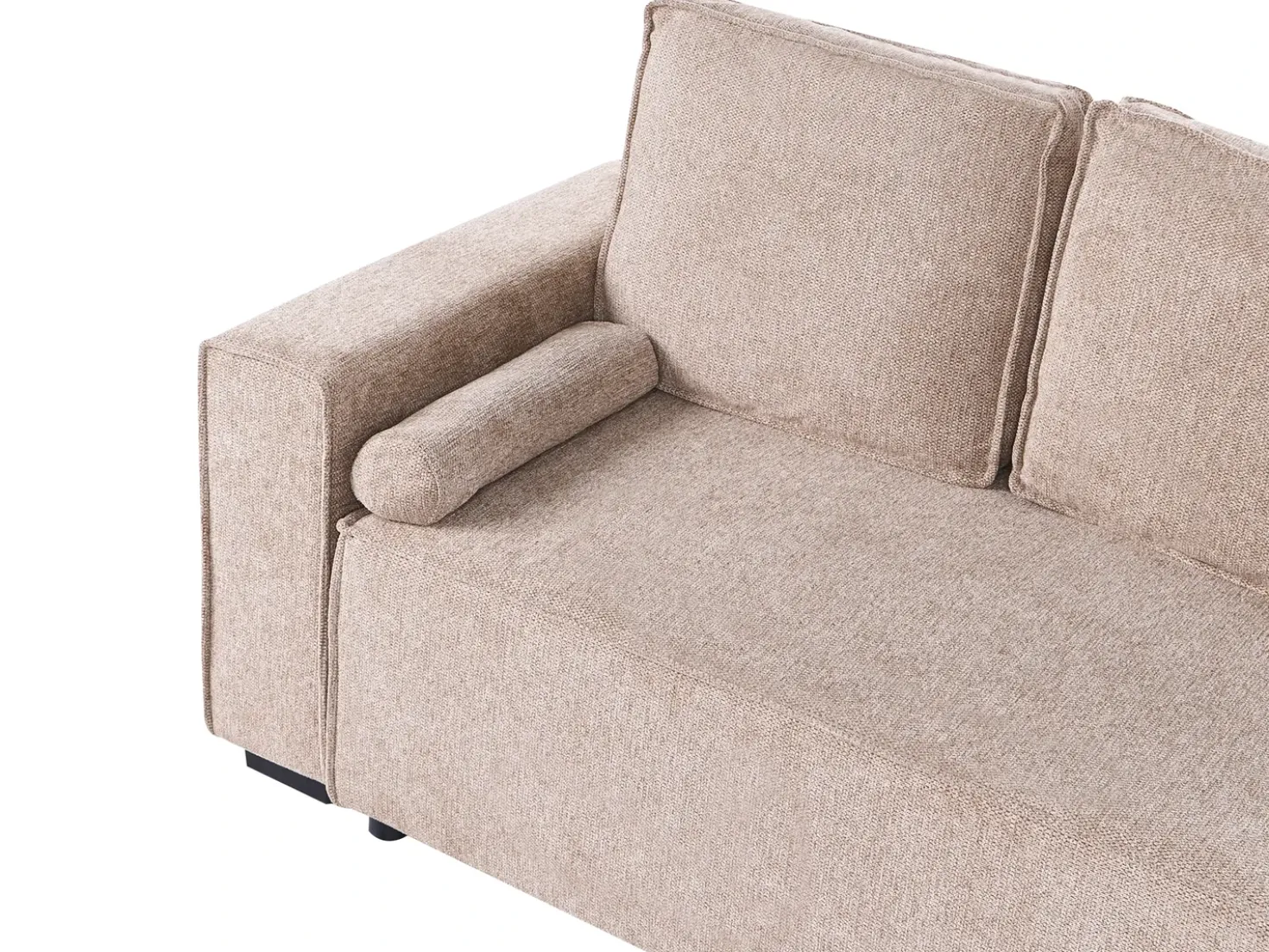 Divano letto angolare 3 posti EDANE Tessuto Beige con contenitore Lato Sinistro