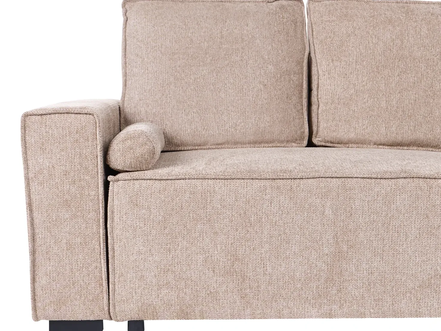 Divano letto angolare 3 posti EDANE Tessuto Beige con contenitore Lato Sinistro