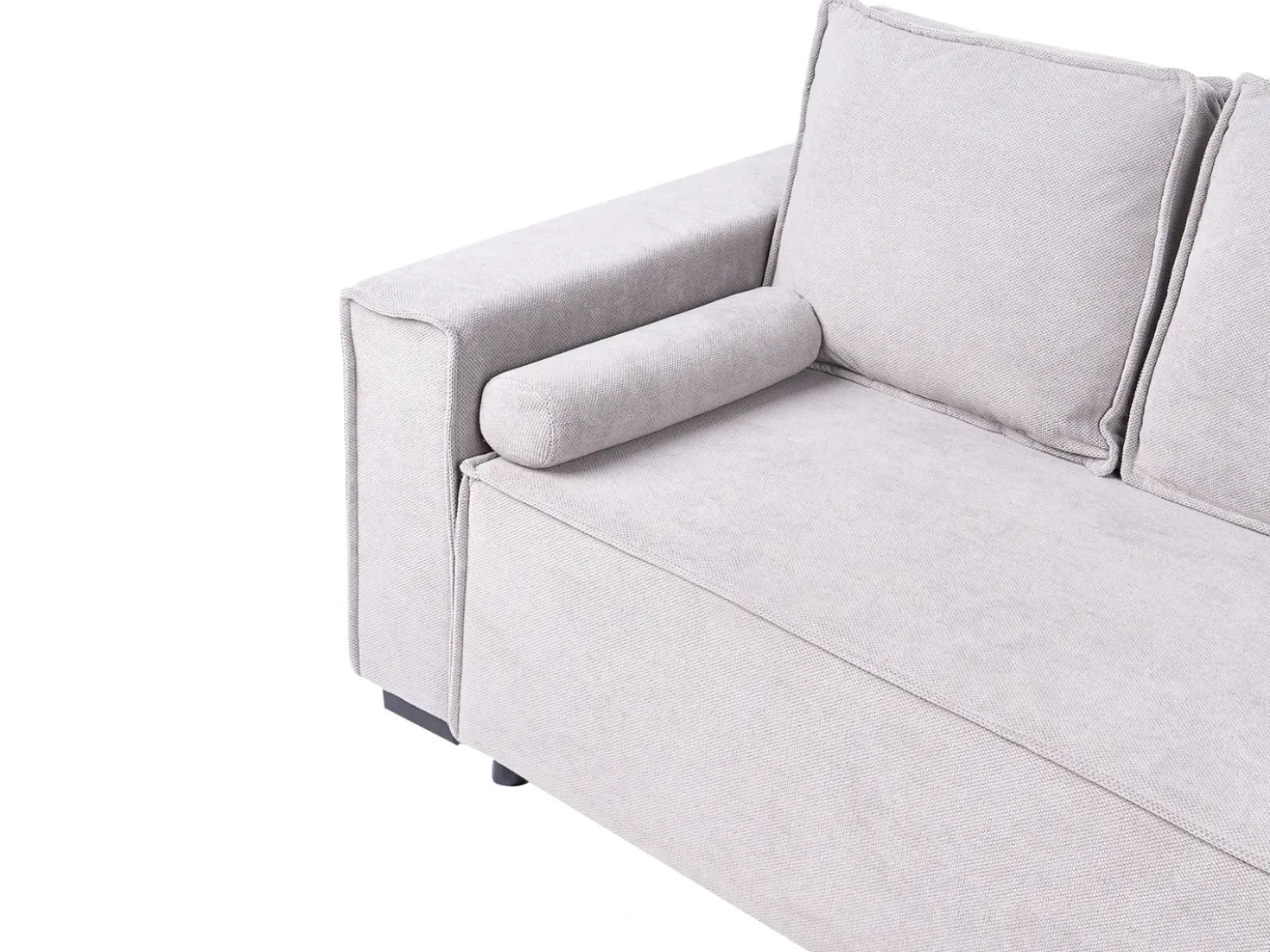 Divano letto angolare 3 posti EDANE Tessuto Grigio con contenitore Lato Sinistro