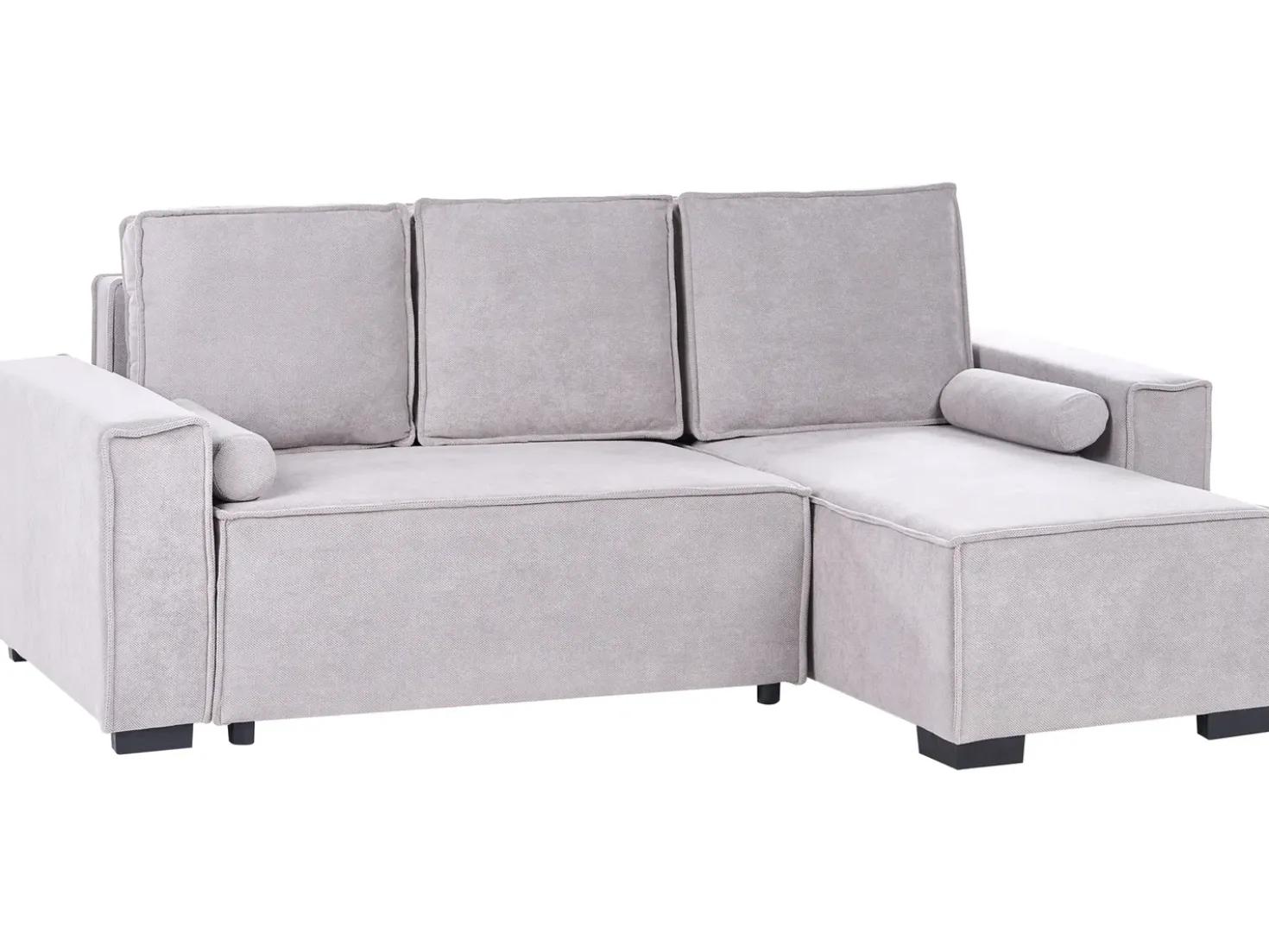 Divano letto angolare 3 posti EDANE Tessuto Grigio con contenitore Lato Sinistro