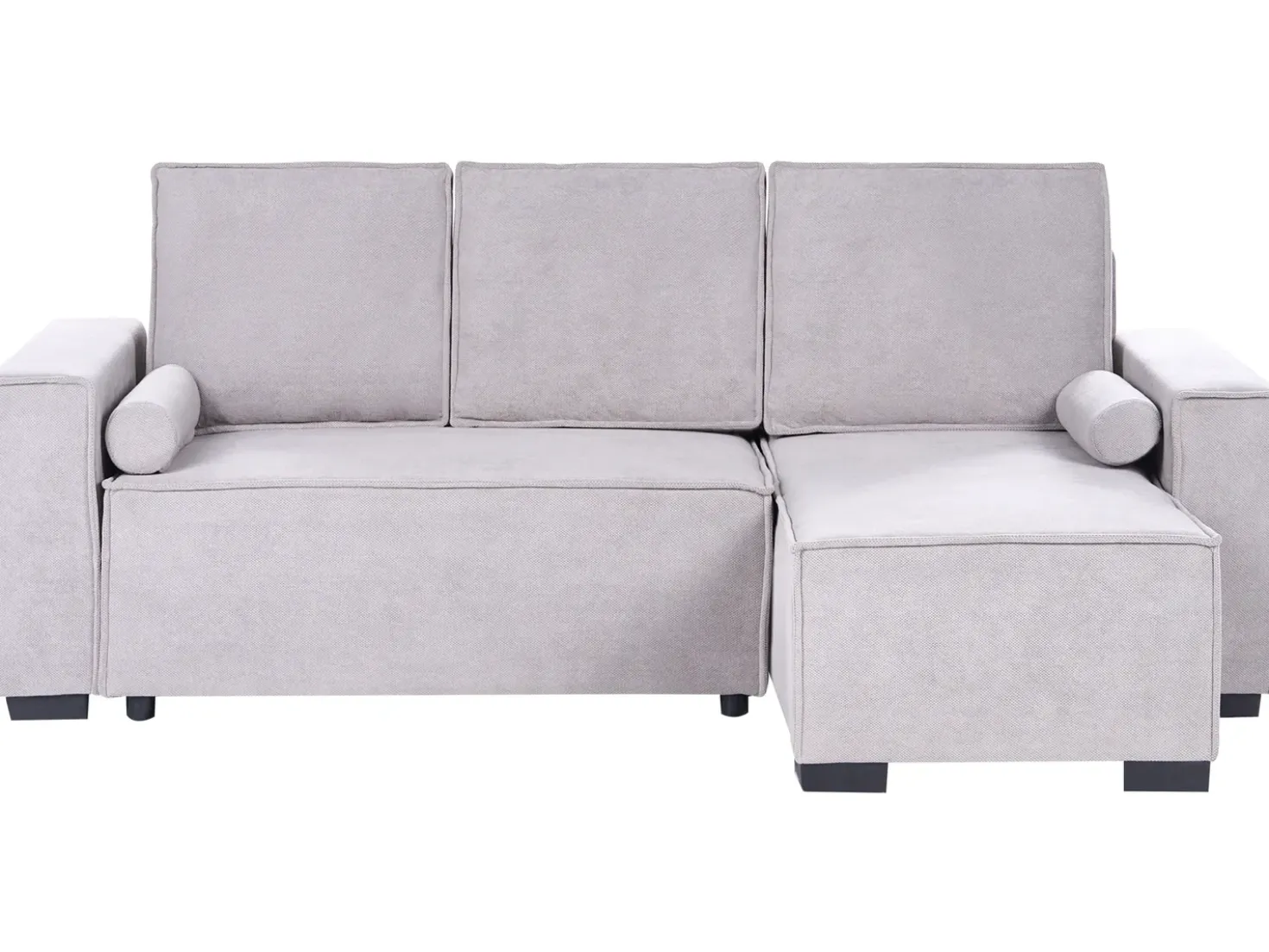 Divano letto angolare 3 posti EDANE Tessuto Grigio con contenitore Lato Sinistro