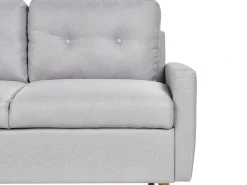 Hot Beliani Divano letto angolare 4 posti FLAKK Tessuto Grigio chiaro con contenitore Marrone Grigio