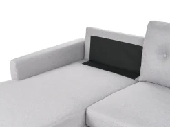 Hot Beliani Divano letto angolare 4 posti FLAKK Tessuto Grigio chiaro con contenitore Marrone Grigio