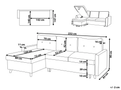 Hot Beliani Divano letto angolare 4 posti FLAKK Tessuto Grigio chiaro con contenitore Marrone Grigio