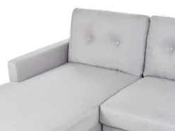 Hot Beliani Divano letto angolare 4 posti FLAKK Tessuto Grigio chiaro con contenitore Marrone Grigio