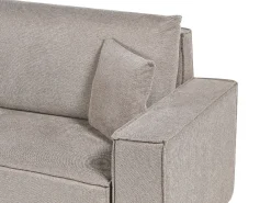 Hot Beliani Divano letto angolare 3 posti KARILA Tessuto Tortora con contenitore Beige