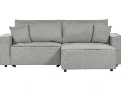 Best Beliani Divano letto angolare 3 posti KARILA Tessuto con contenitore Grigio