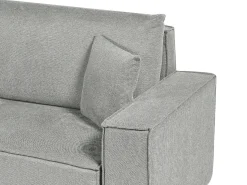 New Beliani Divano letto angolare 3 posti KARILA Tessuto con contenitore Grigio