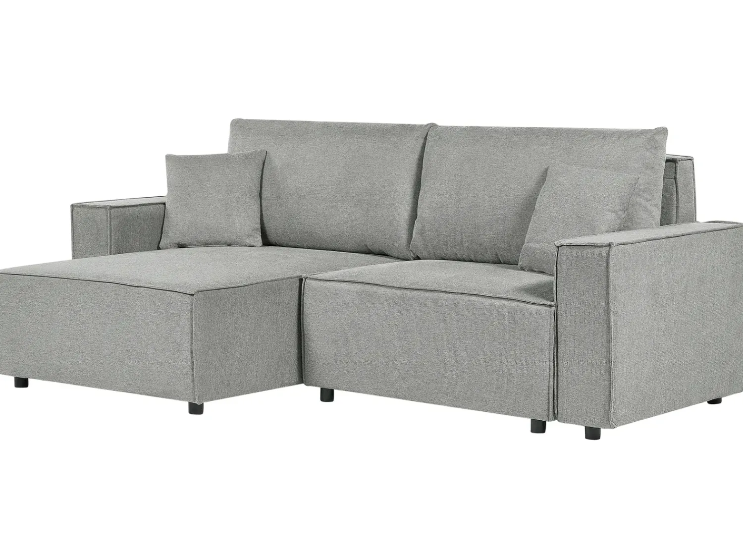 New Beliani Divano letto angolare 3 posti KARILA Tessuto con contenitore Grigio
