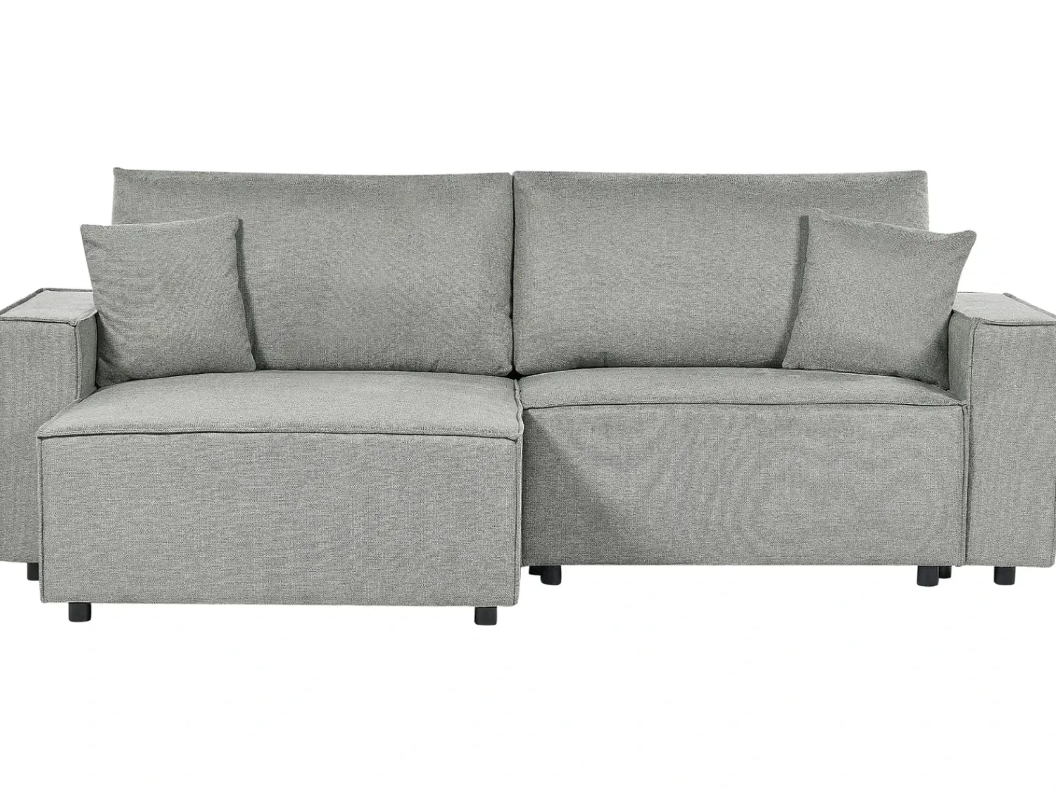 New Beliani Divano letto angolare 3 posti KARILA Tessuto con contenitore Grigio