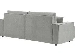 New Beliani Divano letto angolare 3 posti KARILA Tessuto con contenitore Grigio