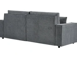 Clearance Beliani Divano letto angolare 3 posti KARILA Tessuto scuro con contenitore Grigio