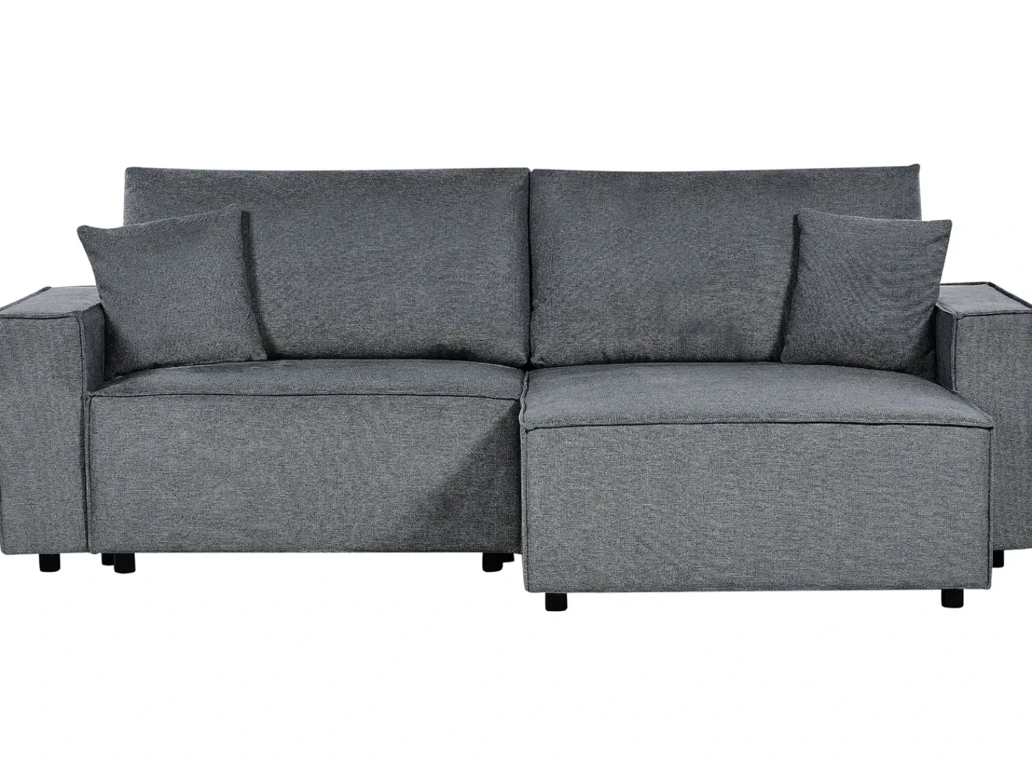 Clearance Beliani Divano letto angolare 3 posti KARILA Tessuto scuro con contenitore Grigio