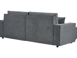 Hot Beliani Divano letto angolare 3 posti KARILA Tessuto scuro con contenitore Grigio
