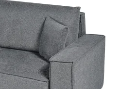 Hot Beliani Divano letto angolare 3 posti KARILA Tessuto scuro con contenitore Grigio