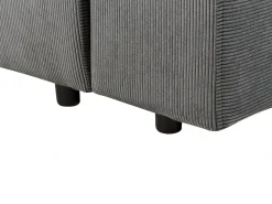 Hot Beliani Divano letto angolare 3 posti LUSPA Velluto a coste Grigio scuro con contenitore Grigio Nero