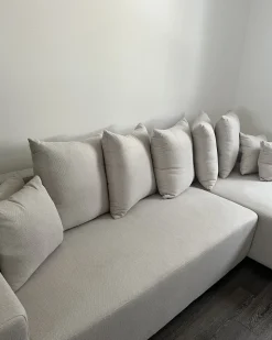 Best Beliani Divano letto angolare 3 posti LUSPA Tessuto Beige chiaro con contenitore Beige Nero