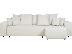 Best Beliani Divano letto angolare 3 posti LUSPA Tessuto Beige chiaro con contenitore Beige Nero