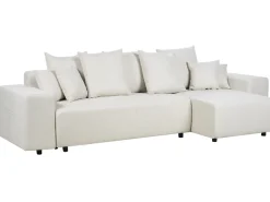 Best Beliani Divano letto angolare 3 posti LUSPA Tessuto Beige chiaro con contenitore Beige Nero