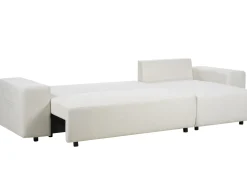 Best Beliani Divano letto angolare 3 posti LUSPA Tessuto Beige chiaro con contenitore Beige Nero