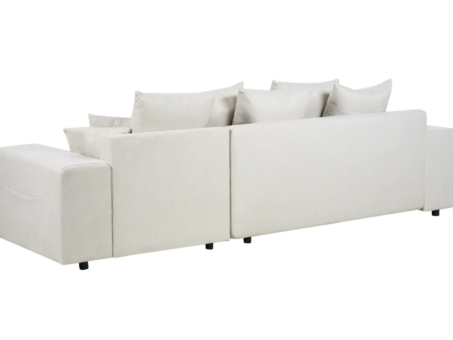 Best Beliani Divano letto angolare 3 posti LUSPA Tessuto Beige chiaro con contenitore Beige Nero