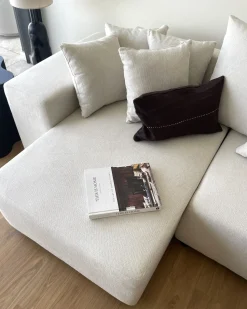Online Beliani Divano letto angolare 3 posti LUSPA Tessuto Beige chiaro con contenitore Beige Nero