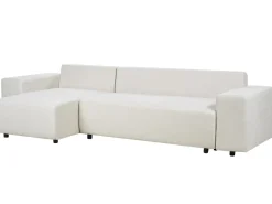 Online Beliani Divano letto angolare 3 posti LUSPA Tessuto Beige chiaro con contenitore Beige Nero