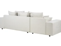 Online Beliani Divano letto angolare 3 posti LUSPA Tessuto Beige chiaro con contenitore Beige Nero