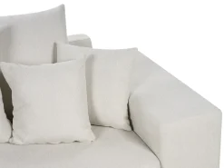Online Beliani Divano letto angolare 3 posti LUSPA Tessuto Beige chiaro con contenitore Beige Nero