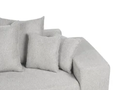Clearance Beliani Divano letto angolare 3 posti LUSPA Tessuto Grigio chiaro con contenitore Grigio Nero
