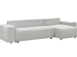 Clearance Beliani Divano letto angolare 3 posti LUSPA Tessuto Grigio chiaro con contenitore Grigio Nero