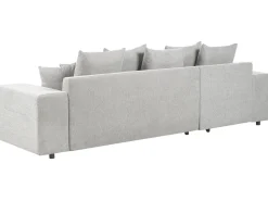 Outlet Beliani Divano letto angolare 3 posti LUSPA Tessuto Grigio chiaro con contenitore Grigio Nero