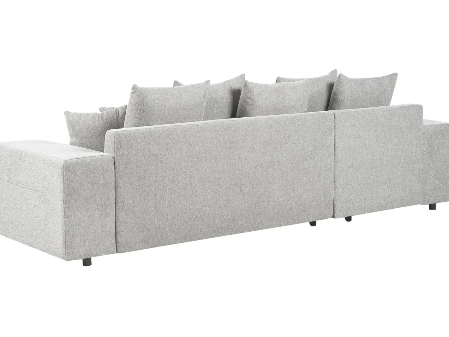 Outlet Beliani Divano letto angolare 3 posti LUSPA Tessuto Grigio chiaro con contenitore Grigio Nero