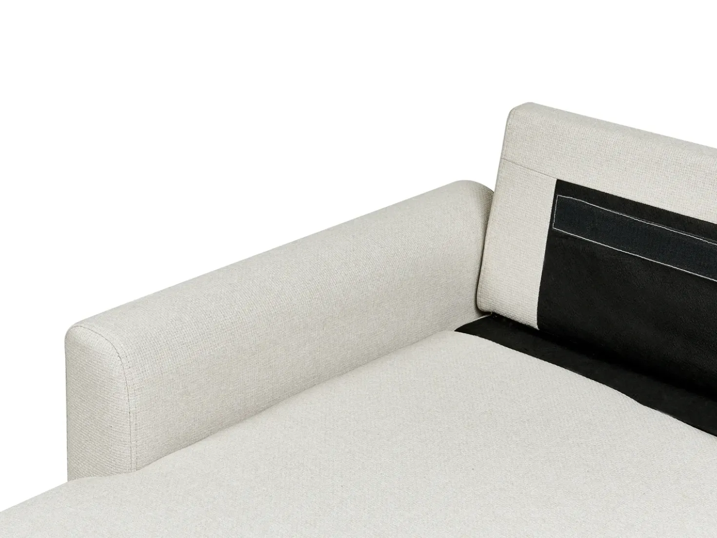 Divano letto angolare 3 posti NASSJO Lino sintetico Beige chiaro Lato destro