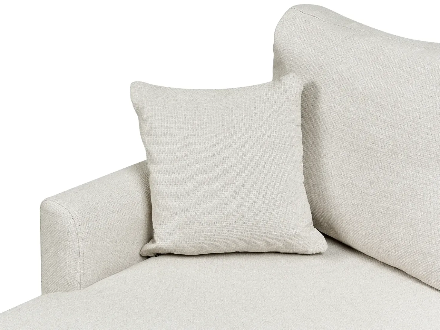 Divano letto angolare 3 posti NASSJO Lino sintetico Beige chiaro Lato destro