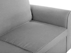Sale Beliani Divano letto angolare 3 posti NESNA Tessuto Grigio chiaro con contenitore Marrone Grigio