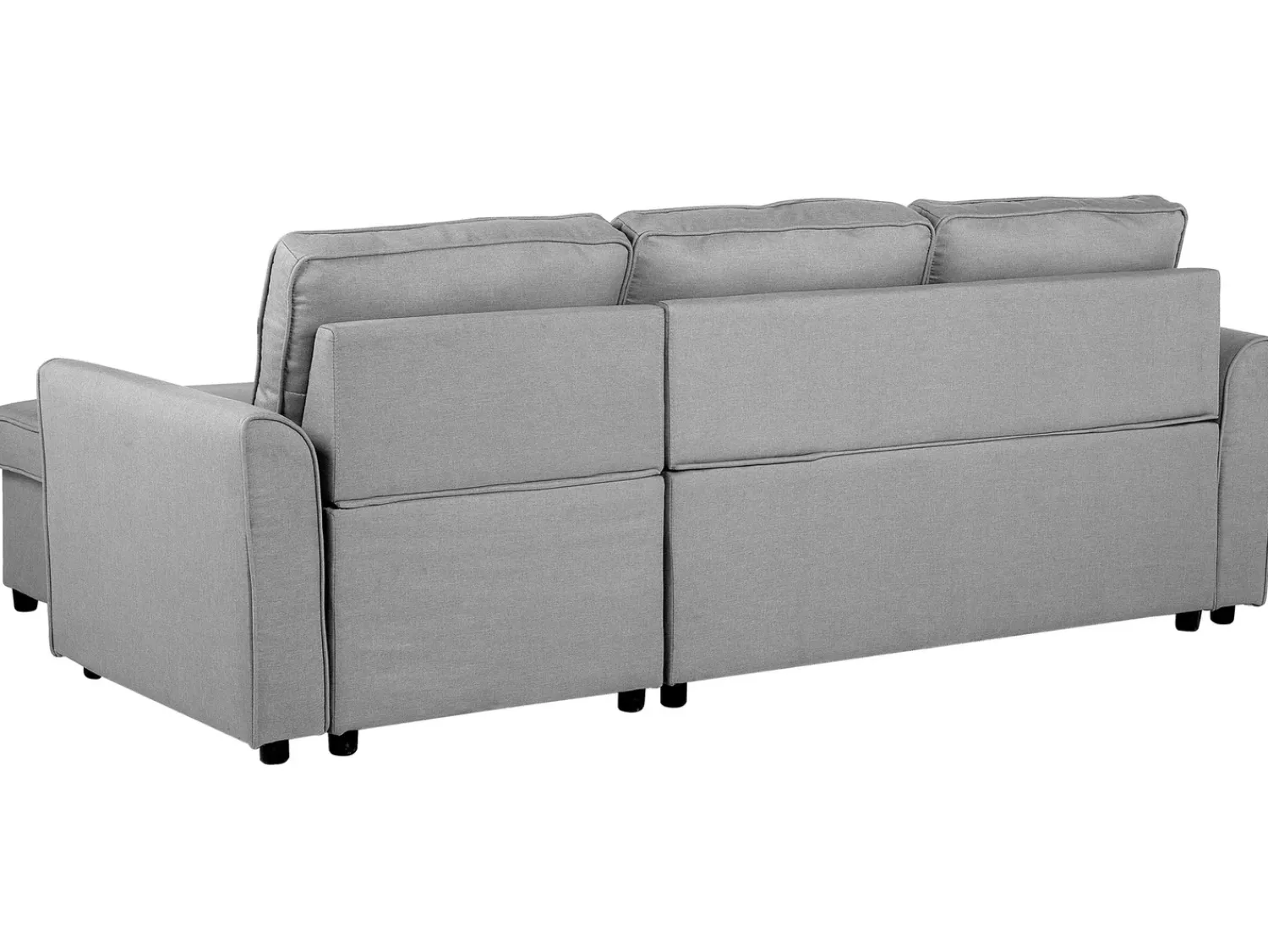 Hot Beliani Divano letto angolare 3 posti NESNA Tessuto chiaro con contenitore Grigio