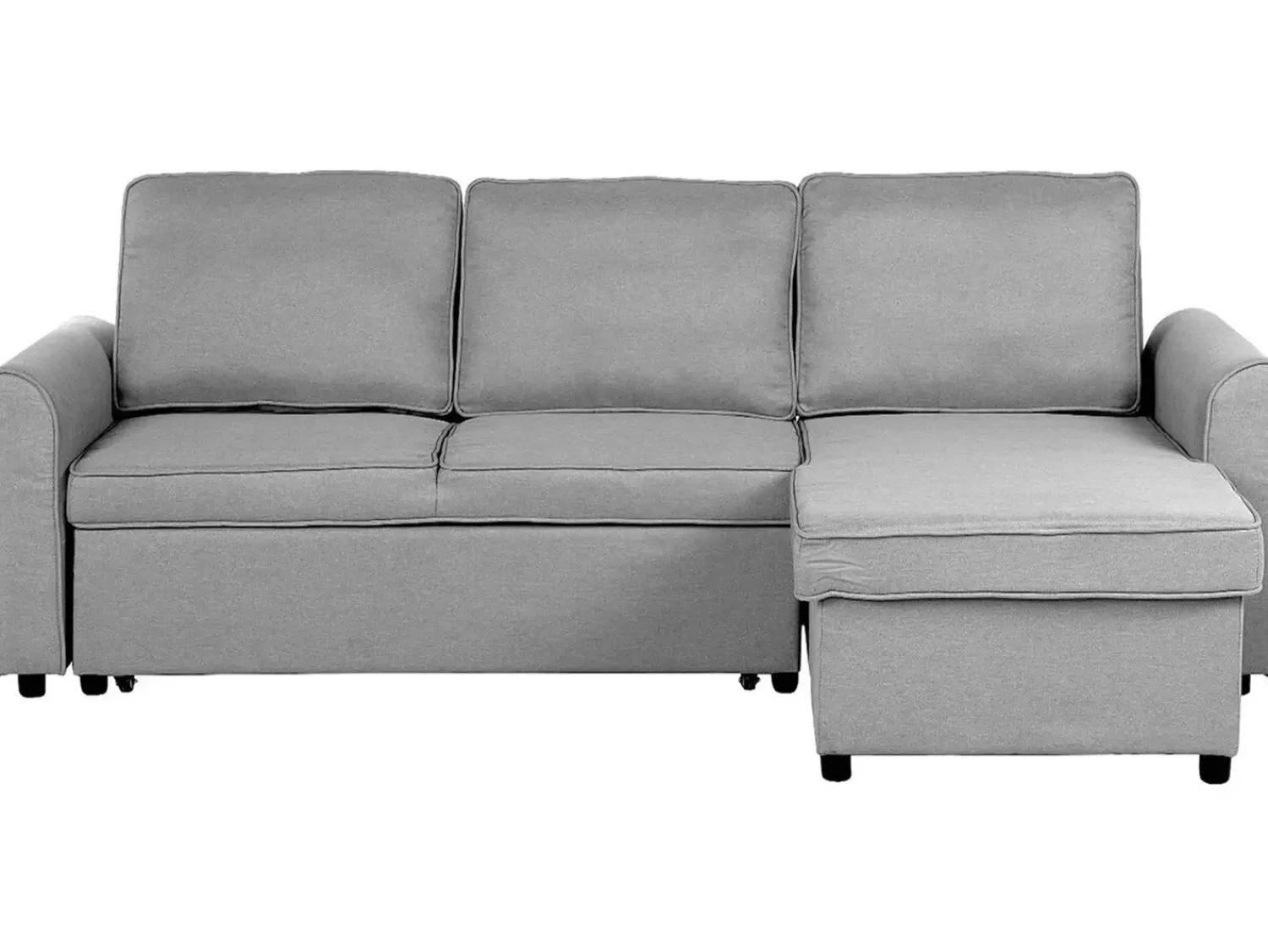 Hot Beliani Divano letto angolare 3 posti NESNA Tessuto chiaro con contenitore Grigio