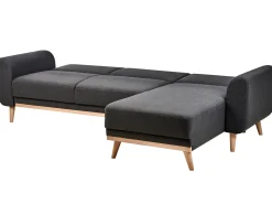 Hot Beliani Divano letto angolare 3 posti OLLSTA Tessuto Nero Marrone Nero