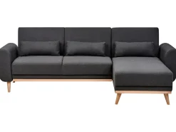 Hot Beliani Divano letto angolare 3 posti OLLSTA Tessuto Nero Marrone Nero