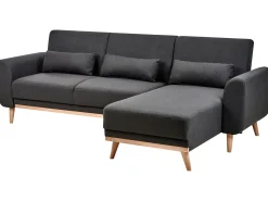 Hot Beliani Divano letto angolare 3 posti OLLSTA Tessuto Nero Marrone Nero