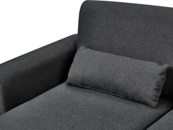 Outlet Beliani Divano letto angolare 3 posti OLLSTA Tessuto Nero Marrone Nero