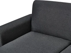 Outlet Beliani Divano letto angolare 3 posti OLLSTA Tessuto Nero Marrone Nero