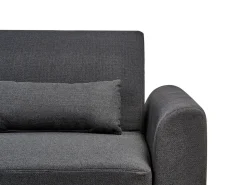 Outlet Beliani Divano letto angolare 3 posti OLLSTA Tessuto Nero Marrone Nero