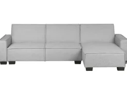 Best Beliani Divano letto angolare 3 posti ROMEDAL Tessuto Grigio chiaro Grigio Nero