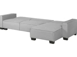 Best Beliani Divano letto angolare 3 posti ROMEDAL Tessuto Grigio chiaro Grigio Nero