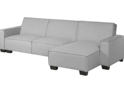 Best Beliani Divano letto angolare 3 posti ROMEDAL Tessuto Grigio chiaro Grigio Nero